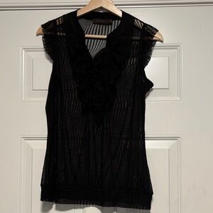 The Limited Black Ruffle Blouse